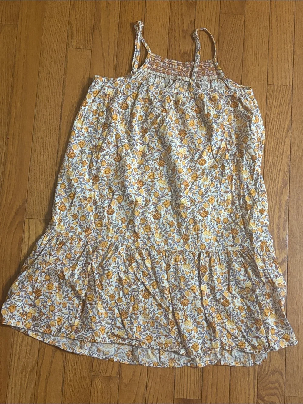 Old Navy White and Yellow Floral Tiered Sundress for Kids